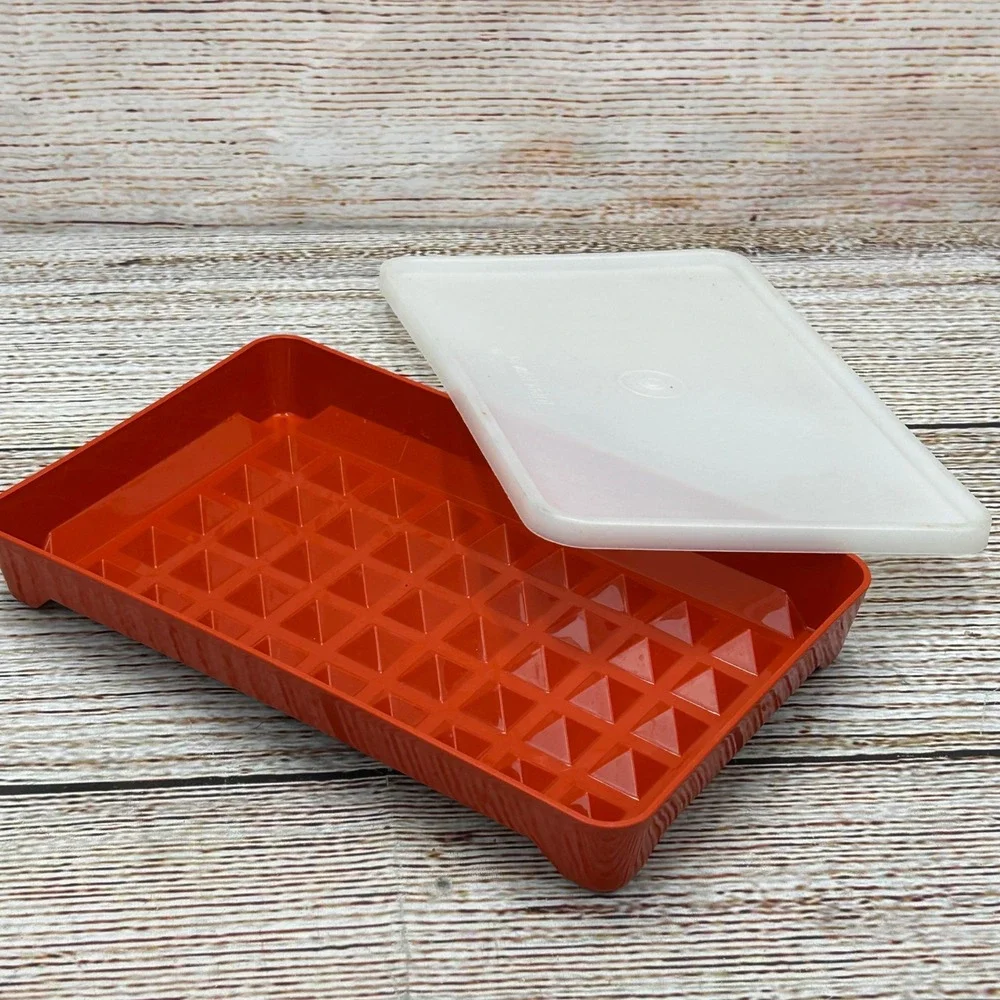 Vintage Tupperware Season-Serve‎ Marinating Container 1292-8 Orange White Lid